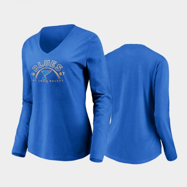 Women St. Louis Blues 2022 Winter Classic Twin Cities Long Sleeve Blue T-Shirt