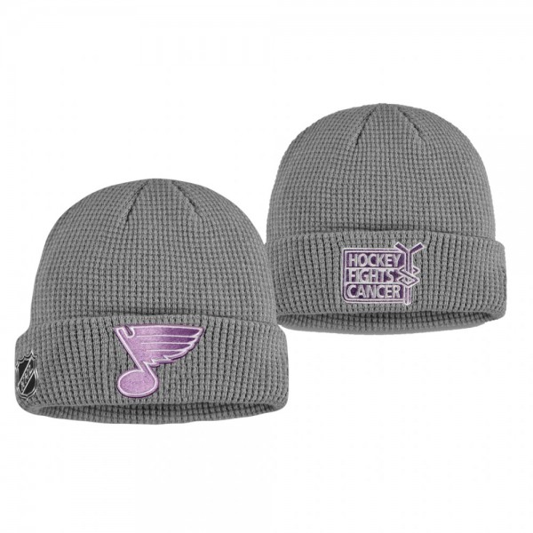St. Louis Blues Gray 2019 Hockey Fights Cancer Cuf...