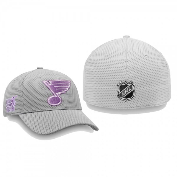 St. Louis Blues Gray 2019 Hockey Fights Cancer Fle...
