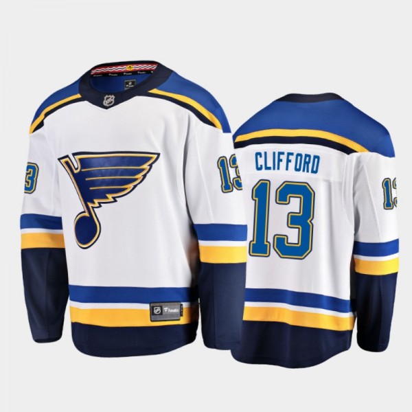 St. Louis Blues Kyle Clifford #13 Away White 2020-21 Breakaway Player Jersey