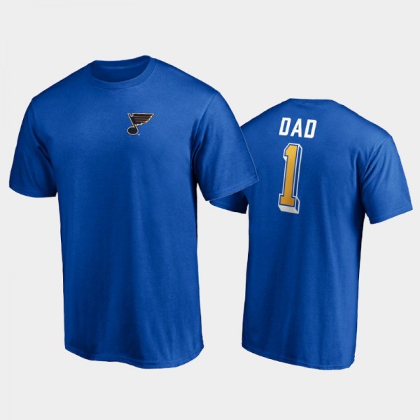 Men's St. Louis Blues 2021 Father Day Royal T-Shir...