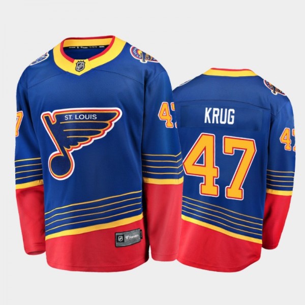 St. Louis Blues Torey Krug #47 Retro Blue 2020-21 ...