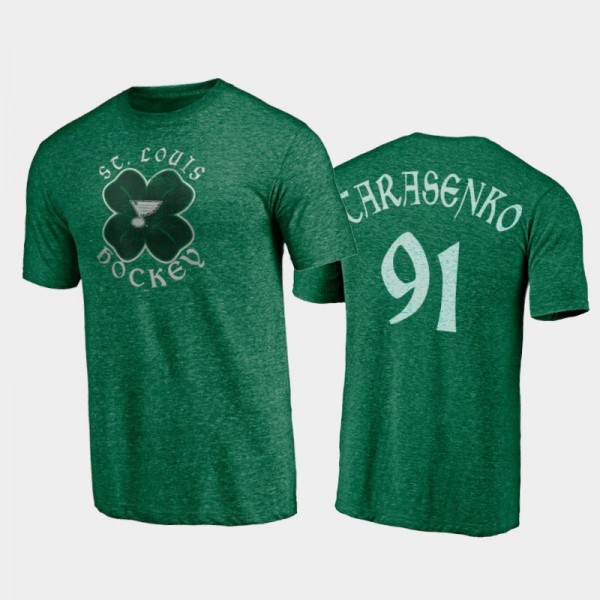 Men's St. Louis Blues Vladimir Tarasenko #91 Celtic St. Patrick's Day Kelly Green T-Shirt
