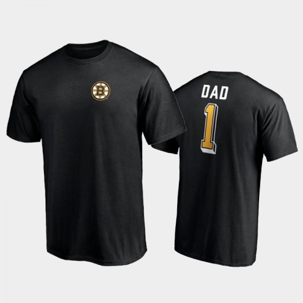 Men's Boston Bruins 2021 Father Day Black T-Shirt