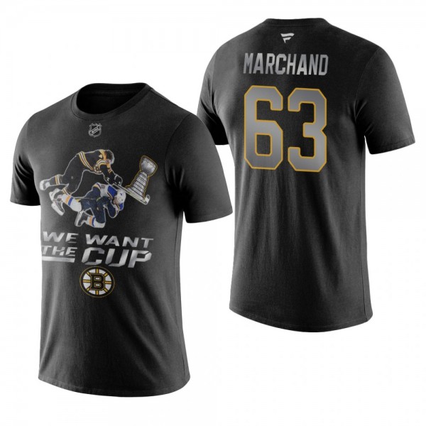 Bruins Brad Marchand #63 We Want The Cup Black Che...