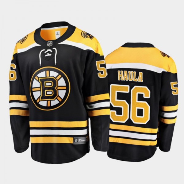 Bruins Erik Haula #56 Home 2021 Black Player Jerse...