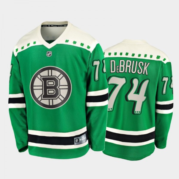 Men's Boston Bruins Jake DeBrusk #74 2021 St. Patr...