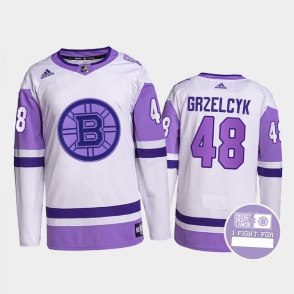 Matt Grzelcyk #48 Boston Bruins Hockey Fights Canc...