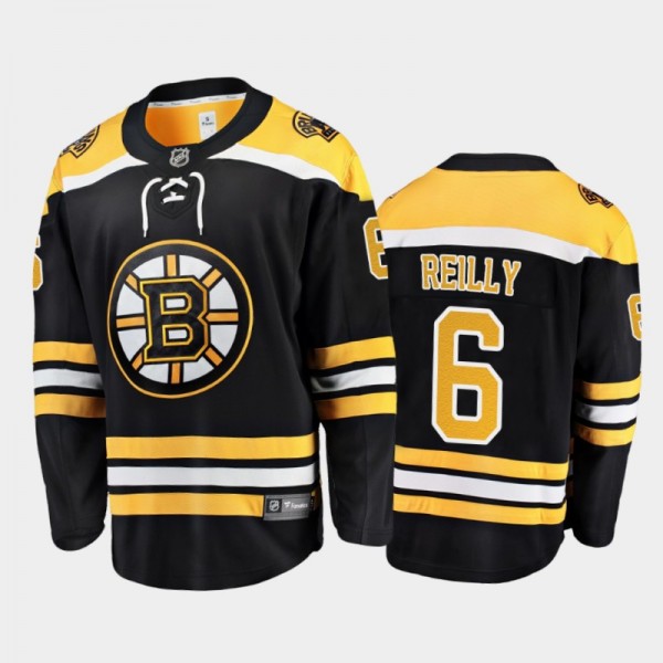 Men's Boston Bruins Mike Reilly #6 Home Black 2021...