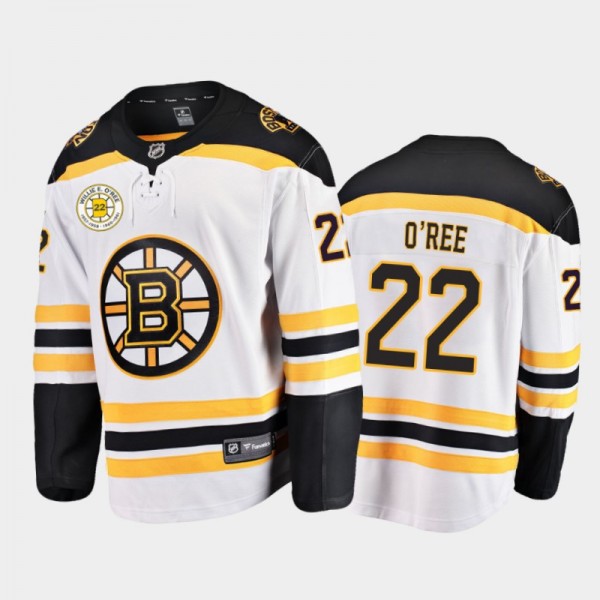 Boston Bruins Willie O'Ree #22 Away Retirement Whi...