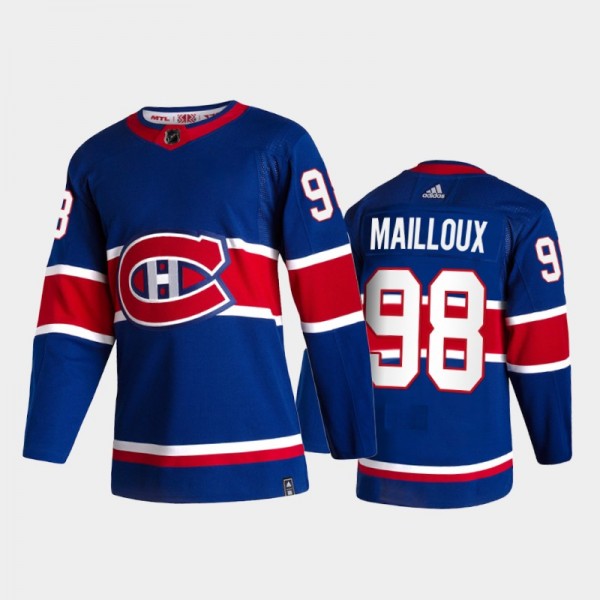 Men Montreal Canadiens Logan Mailloux #98 2021 Rev...