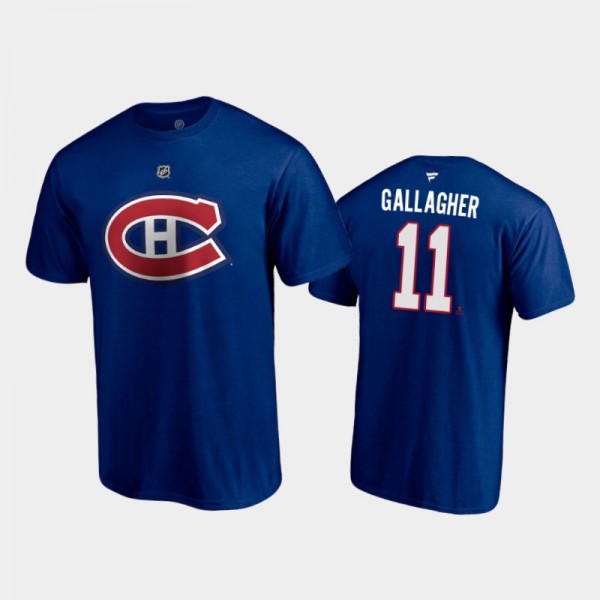 Men's Montreal Canadiens Brendan Gallagher #11 Authentic Stack 2021 Special Edition Blue T-Shirt