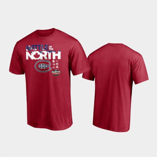 Men's Montreal Canadiens Battle of the North Cardinal T-Shirt