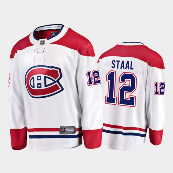 Men's Montreal Canadiens Eric Staal #12 Away White 2021 Breakaway Jersey