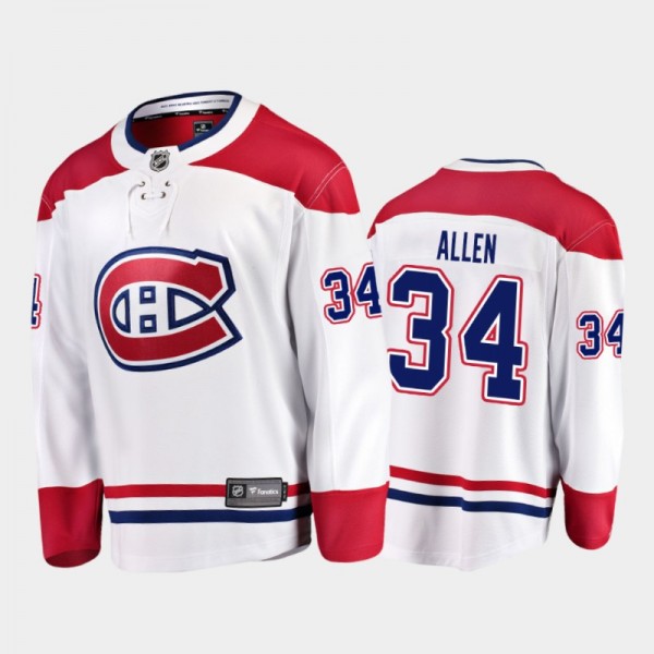 Montreal Canadiens Jake Allen #34 Away White 2020-...