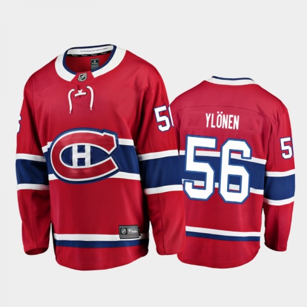 Men's Montreal Canadiens Jesse Ylonen #56 Home Red...