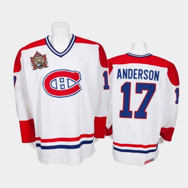 Men Montreal Canadiens Josh Anderson #17 Heritage Classic White Vintage Jersey