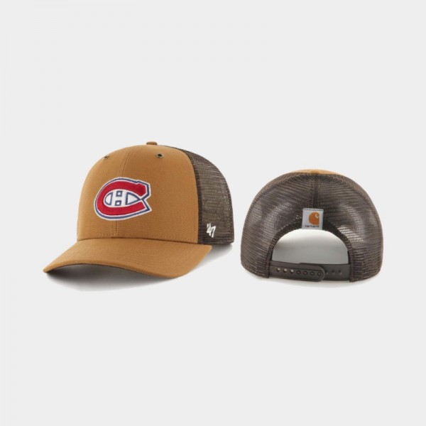 Men's Montreal Canadiens MVP Meshback Carhartt X 47 Brand Khaki Hat