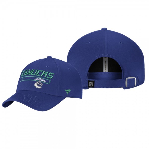 Vancouver Canucks Blue Authentic Pro Rinkside Fundamental Adjustable Hat