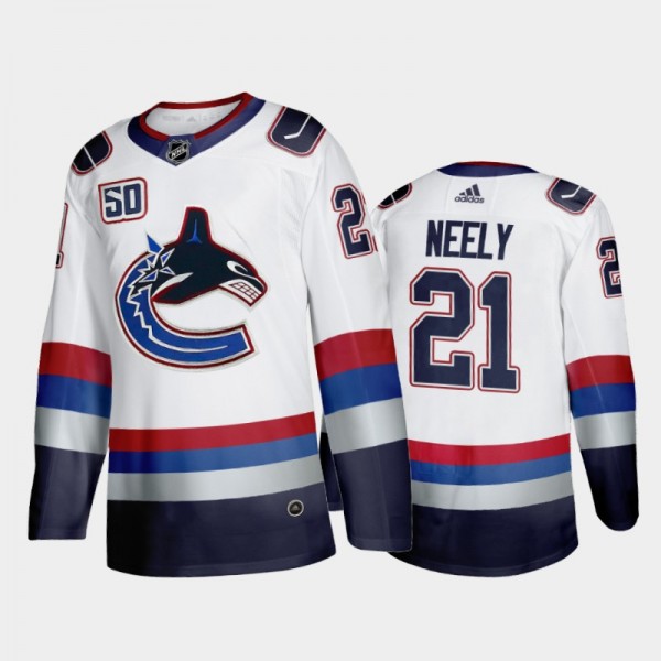 Vancouver Canucks Cam Neely #21 Throwback White AD...