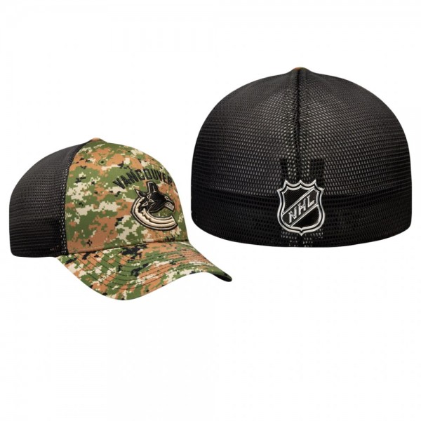 Vancouver Canucks Camo Authentic Pro Military Appreciation Speed Flex Hat
