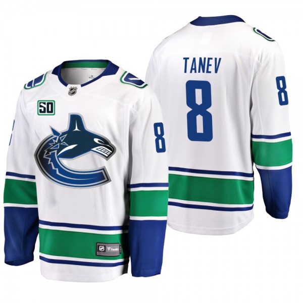 Canucks Christopher Tanev #8 50th Anniversary Away Jersey - White