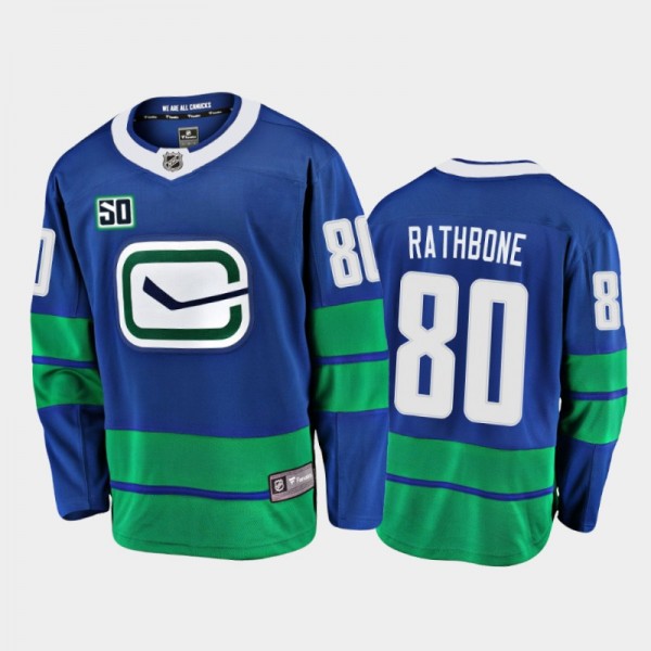 Vancouver Canucks Jack Rathbone #80 Alternate Blue Breakaway Player Jersey