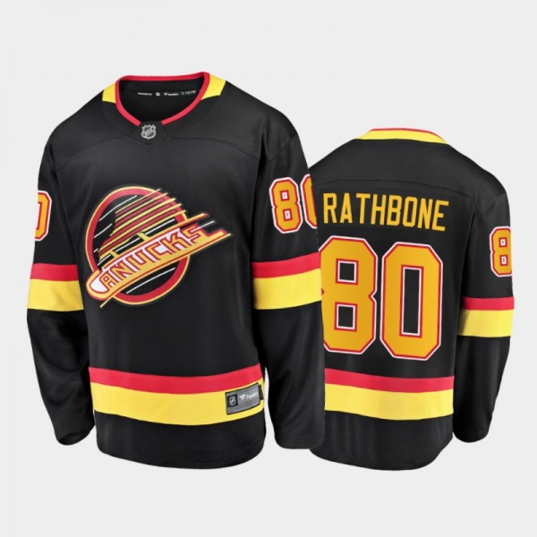 Vancouver Canucks Jack Rathbone #80 Flying Skate Blue Premier Jersey