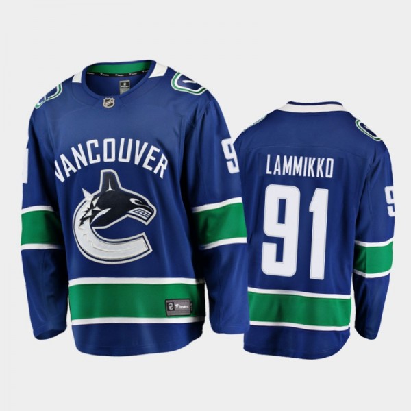 Vancouver Canucks #91 Juho Lammikko Home Blue 2021-22 Player Jersey