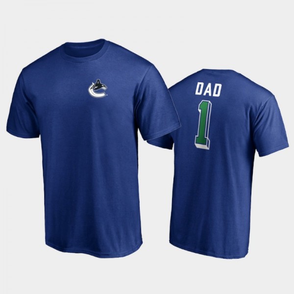 Men's Vancouver Canucks 2021 Father Day Royal T-Sh...