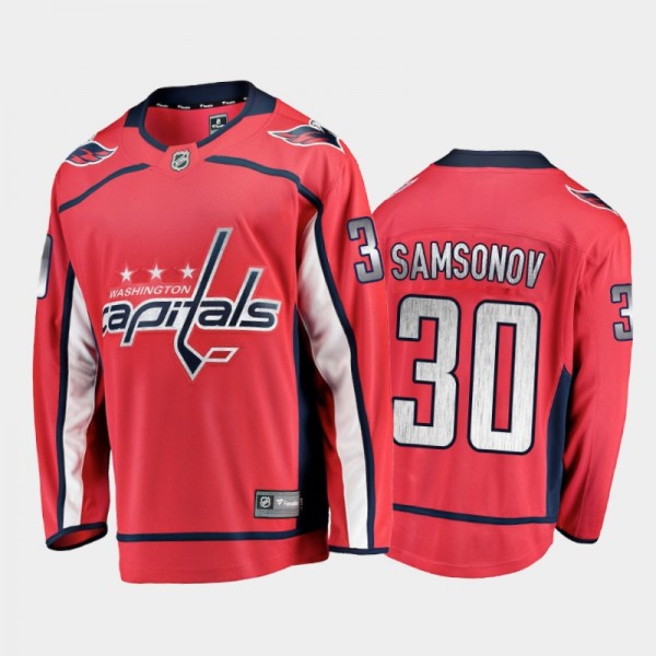 Washington Capitals #30 Ilya Samsonov Home Red 202...