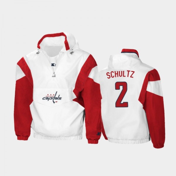 Men's Washington Capitals Justin Schultz #2 Half-Zip Spring Trainer White Jacket