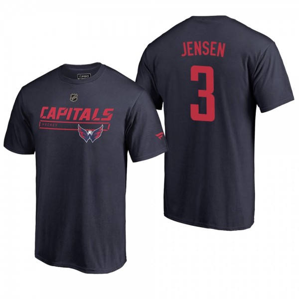 Men's Washington Capitals Nick Jensen #3 Rinkside Collection Prime Authentic Pro Navy T-shirt