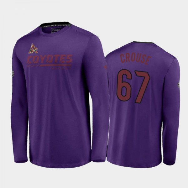 Men's Arizona Coyotes Lawson Crouse #67 Locker Room Long Sleeve Special Edition Purple T-Shirt