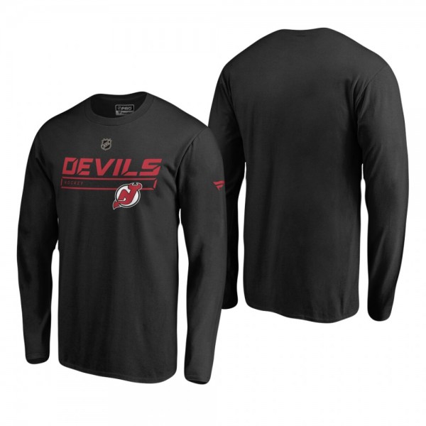 New Jersey Devils Black Authentic Pro Prime Long S...