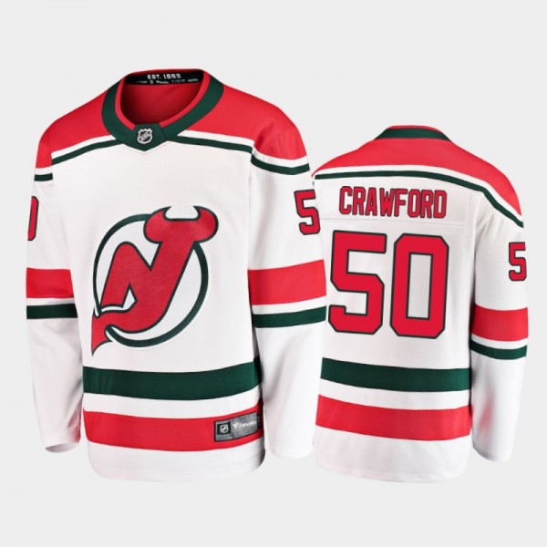 New Jersey Devils Corey Crawford #50 Alternate White 2020-21 Breakaway Player Jersey