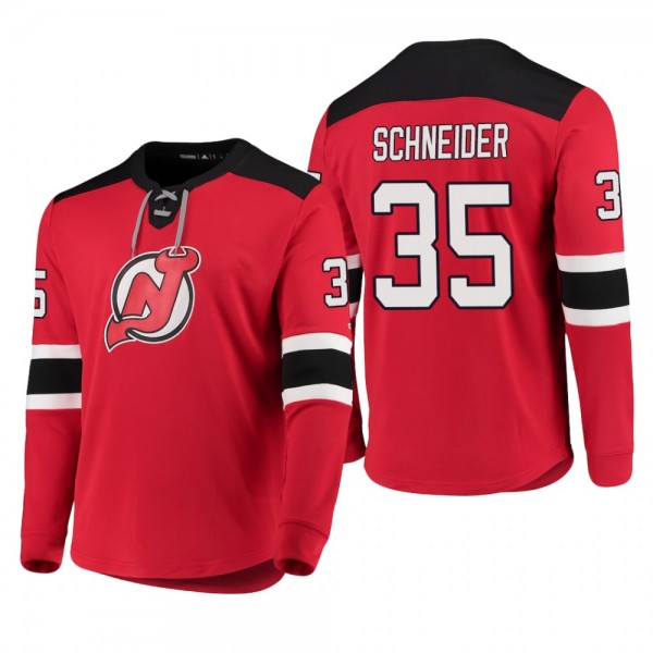 Devils Cory Schneider #35 Adidas Platinum Long Sle...