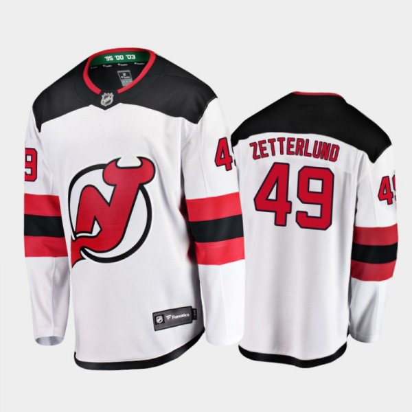 New Jersey Devils #49 Fabian Zetterlund White 2021...