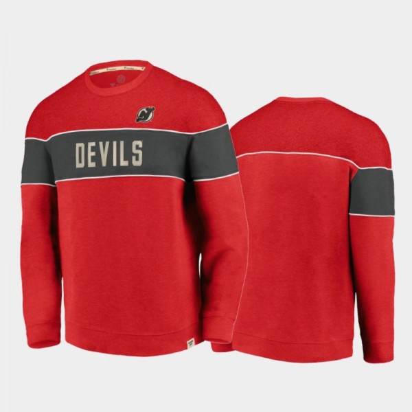 Men's New Jersey Devils Varsity Reserve Heathered Red Sweatshirt