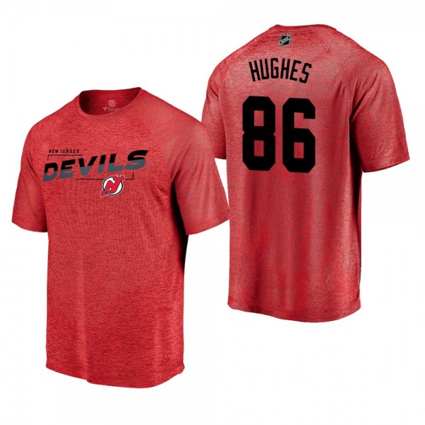Devils Jack Hughes #86 2019 Draft Amazement Raglan Red T-Shirt