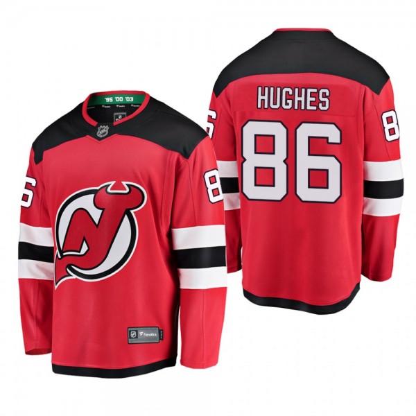 New Jersey Devils Jack Hughes #86 Home Breakaway R...