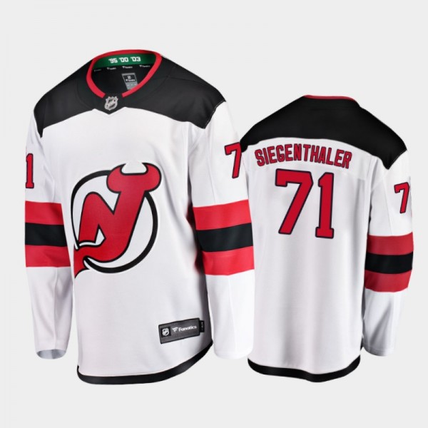 Men's New Jersey Devils Jonas Siegenthaler #71 Awa...