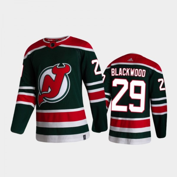 Men's New Jersey Devils Mackenzie Blackwood #29 Re...