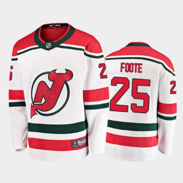 Men's New Jersey Devils Nolan Foote #25 Alternate White 2021 Jersey