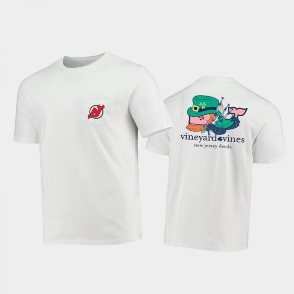 Men's New Jersey Devils 2021 St. Patrick's Day Vineyard Vines White T-Shirt