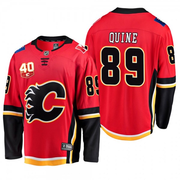 Calgary Flames Alan Quine #89 40th Anniversary Red Home Jersey