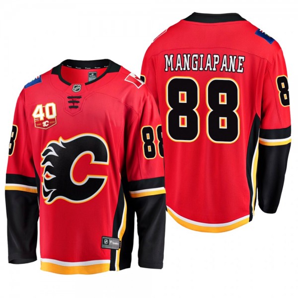 Calgary Flames Andrew Mangiapane #88 40th Anniversary Red Home Jersey