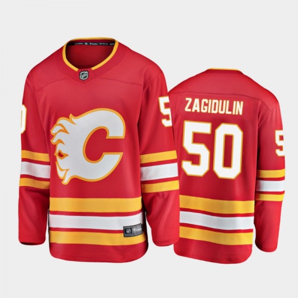 Calgary Flames Artyom Zagidulin #50 Alternate Red ...