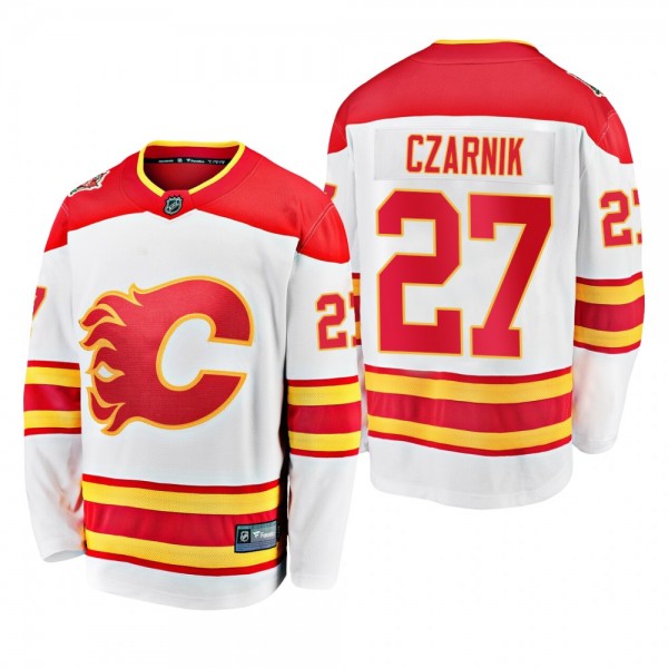 Calgary Flames Austin Czarnik #27 2019 Heritage Classic White Breakaway Player Jersey