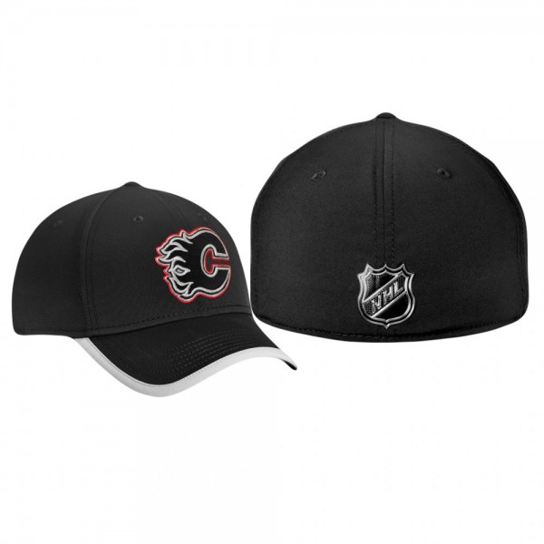 Calgary Flames Black Authentic Pro Clutch Speed Flex Hat